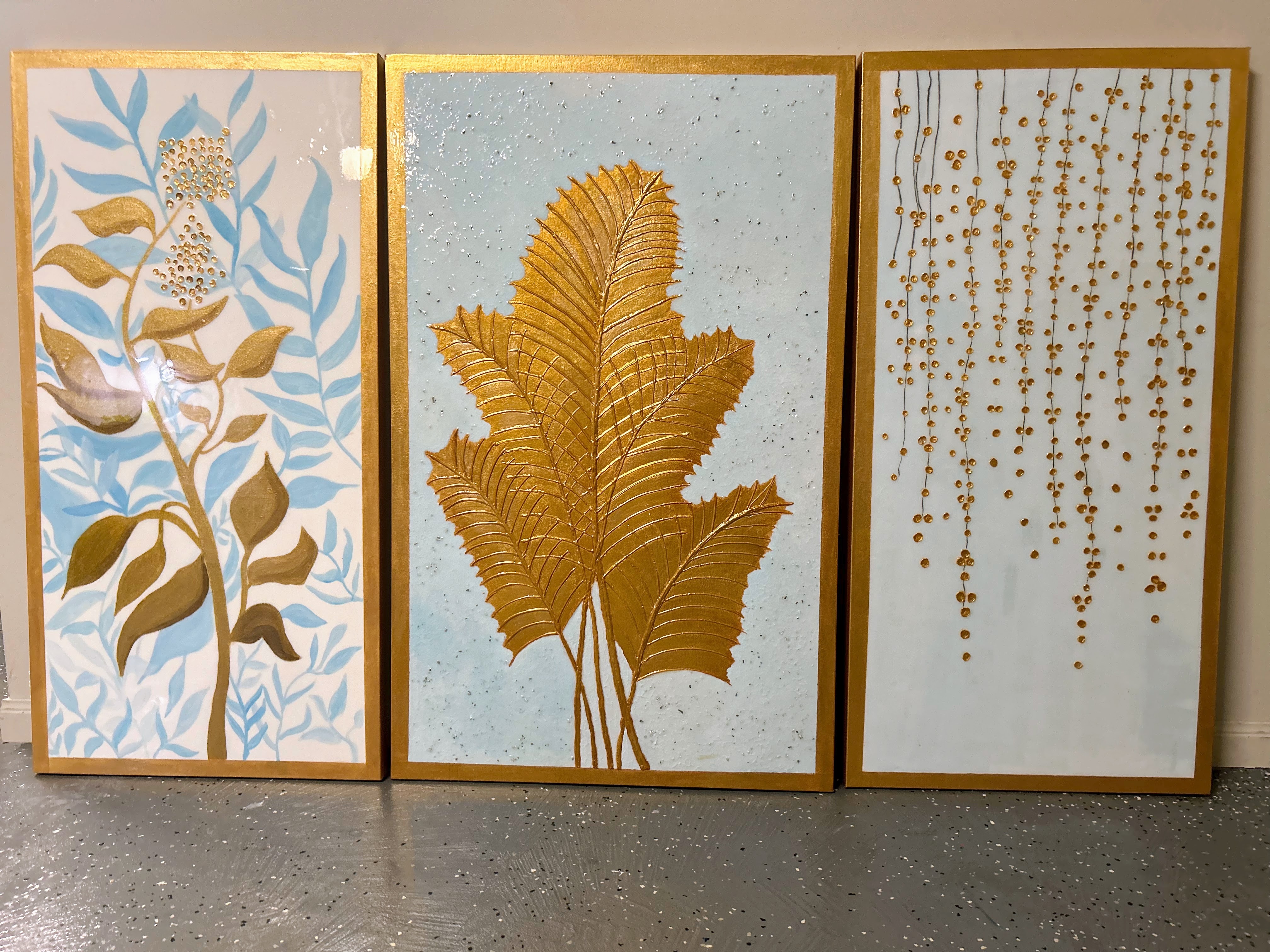 Gold leaf textured artwork from Deepu Art Gallery